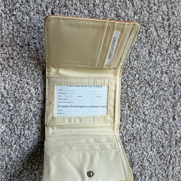 Camel Vegan Leather Wallet with Fleur-de-Lis Accent - Picture 3 of 3